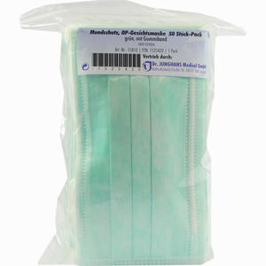 Mundschutz Op- Gesichtsmaske Grün Gummiband 50 Stück - ab 0,00 &euro;