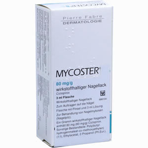 Mycoster 80 Mg/G Wirkstoffhaltiger Nagellack Naw kohlpharma GmbH 3 ml Mycoster 80 Mg/G Wirkstoffhaltiger Nagellack Naw kohlpharma GmbH 3 ml