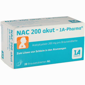 Nac 200 Akut- 1a- Pharma Brausetabletten 20 Stück Nac 200 Akut- 1a- Pharma Brausetabletten 20 Stück