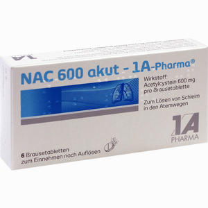 Nac 600 Akut- 1a- Pharma Brausetabletten 6 Stück - ab 0,00 &euro;