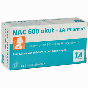 Nac 600 Akut- 1a- Pharma Brausetabletten 10 Stück - ab 2,59 €