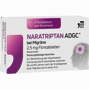Naratriptan Adgc bei Migräne 2. 5 Mg Filmtabletten 2 Stück - ab 1,98 €