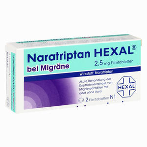 Naratriptan Hexal bei Migräne 2.5mg Filmtabletten 2 Stück Naratriptan Hexal bei Migräne 2.5mg Filmtabletten 2 Stück