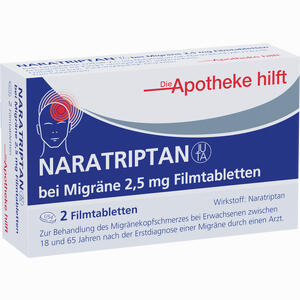 Naratriptan Juta bei Migräne 2. 5 Mg Filmtabletten 2 Stück - ab 2,69 €