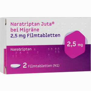 Naratriptan Juta bei Migräne 2. 5mg Filmtabletten JUTA PHARMA GMBH 2 Stück - ab 1,89 €