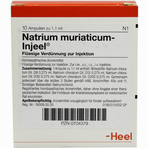 Natrium Muriaticum- Injeel Ampullen  10 Stück - ab 0,00 &euro;