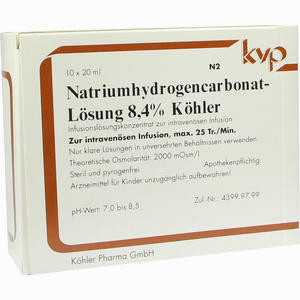 Natriumhydrogencarbonat- Lösung 8.4% Köhler Infusionslösung 10 x 20 ml - ab 11,00 €