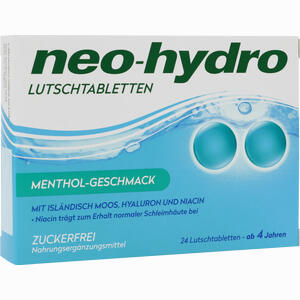 Neo- Hydro Lutschtabletten Menthol Zuckerfrei 24 Stück - ab 3,73 &euro;