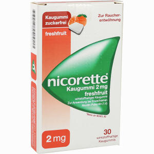Nicorette 2mg Freshfruit Kaugummi EMRA-MED Arzneimittel GmbH 30 Stück - ab 9,82 &euro;