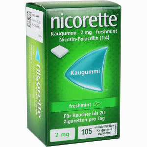 Nicorette 2mg Freshmint Kaugummi Pharma Gerke Arzneimittelvertriebs GmbH 105 Stück - ab 15,78 &euro;
