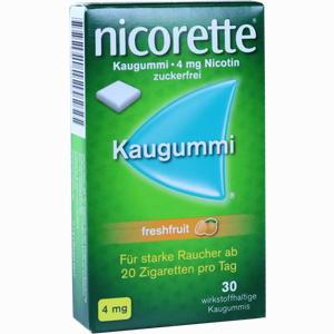 Abbildung von Nicorette 4mg Freshfruit Kaugummi  30 Stück Abbildung von Nicorette 4mg Freshfruit Kaugummi  30 Stück