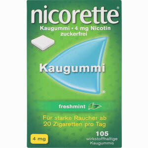 Nicorette 4mg Freshmint Kaugummi Pharma Gerke Arzneimittelvertriebs GmbH 105 Stück - ab 18,60 &euro;