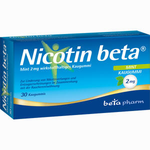 Nicotin Beta Mint 2mg Wirkstoffhaltiger Kaugummi  30 Stück