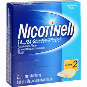 Nicotinell 14mg/24- Stunden- Pflaster Transdermal Mittel 2  7 Stück Nicotinell 14mg/24- Stunden- Pflaster Transdermal Mittel 2  7 Stück