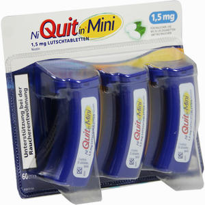 Abbildung von Niquitin Mini 1.5mg Lutschtabletten 60 Stück Abbildung von Niquitin Mini 1.5mg Lutschtabletten 60 Stück