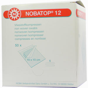 Nobatop 12 10x10cm Sterile Vliesstoffkompressen  50 Stück - ab 4,45 €