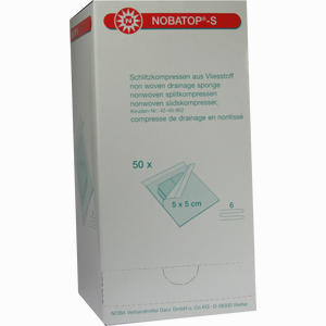 Nobatop S 5x5cm Sterile Schlitzkompressen Aus Vliesstoff  50 Stück - ab 4,95 &euro;