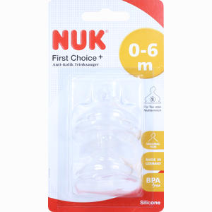 Nuk First Choice+ Anti- Kolik- Trinksauger Aus Silikon Gr. 1 S 0- 6 Monate 2 Stück - ab 6,48 €