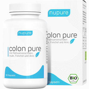 Nupure Colon Pure Darmreinigung Flohsamenschalen Bio Kapseln 90 Stück - ab 0,00 &euro;