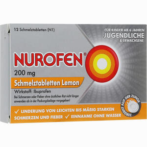Nurofen 200mg Schmelztabletten Lemon  12 Stück Nurofen 200mg Schmelztabletten Lemon  12 Stück
