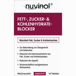 Nuvinol Fett- & Zucker- & Kohlenhydrateblocker 45 Stück - ab 13,99 &euro;