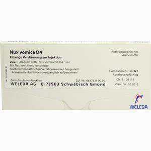 Nux Vomica D4 Ampullen 8 x 1 ml - ab 28,09 €