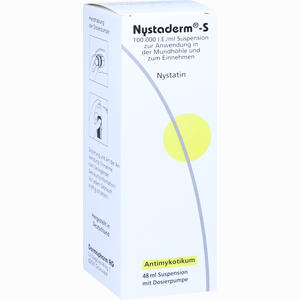 Abbildung von Nystaderm S Suspension mit Dosierpumpe  48 ml