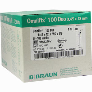 Omnifix Duo 100 Insulin Einmalspritzen  100 x 1 ml - ab 29,16 €