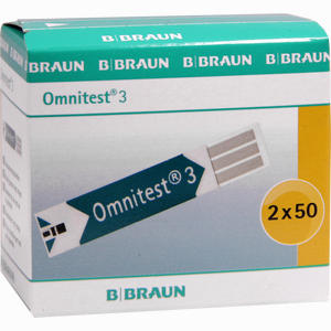 Omnitest 3 Bzm Sensoren Teststreifen B. Braun Melsungen AG 2 x 50 Stück - ab 0,00 &euro;