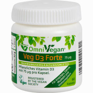 Omnivegan Veg D3 Forte 75ug - Hochdosiert Kapseln 60 Stück - ab 0,00 €