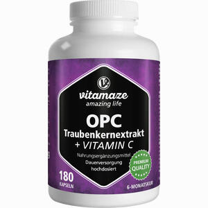 Opc Traubenkernextrakt Hochdosiert + Vitamin C 180 Stück - ab 18,04 €