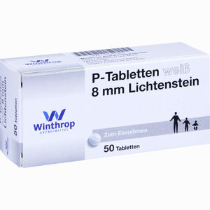 P Tabletten Weiss 8mm Lichtenstein  50 Stück - ab 0,00 &euro;