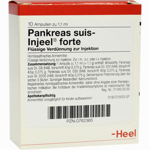Pankreas Suis- Injeel Forte Ampullen  10 Stück - ab 21,99 €