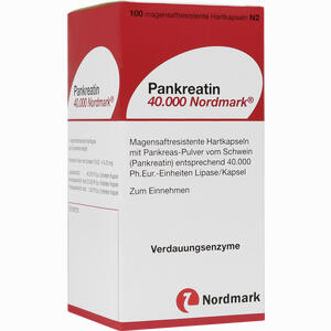 Pankreatin 40.000 Nordmark Hartkapseln Magensaftresistent 100 Stück - ab 0,00 €