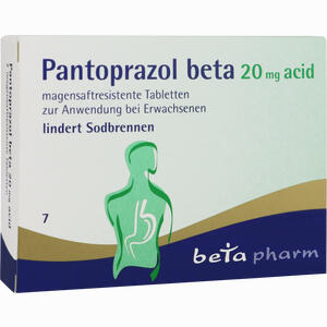 Pantoprazol Beta 20 Mg Acid Magensaftres.tabletten  7 Stück - ab 1,44 €