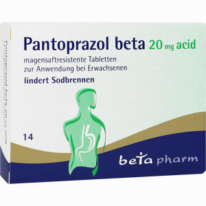 Pantoprazol Beta 20 Mg Acid Magensaftresistente Tabletten  14 Stück