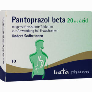 Pantoprazol Beta 20 Mg Acid Magensaftresistente Tabletten  10 Stück - ab 1,27 €