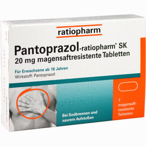 Pantoprazol- Ratiopharm Sk 20mg Magensaftresistene Tabletten  7 Stück - ab 3,09 €