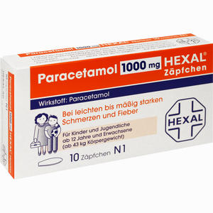 Paracetamol 1000 Hexal Zäpfchen  10 Stück - ab 0,00 &euro;