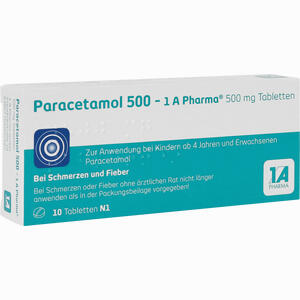 Paracetamol 500 - 1 A Pharma Tabletten 10 Stück - ab 0,45 €