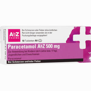 Paracetamol Abz 500mg Tabletten  10 Stück - ab 0,65 €