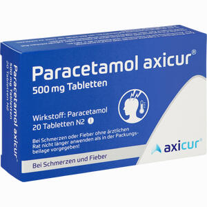 Paracetamol Axicur 500 Mg Tabletten  axicorp Pharma GmbH 20 Stück - ab 0,83 &euro;
