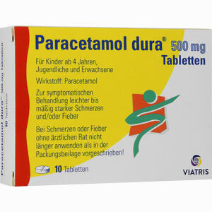 Abbildung von Paracetamol Dura 500mg Tabletten  10 Stück