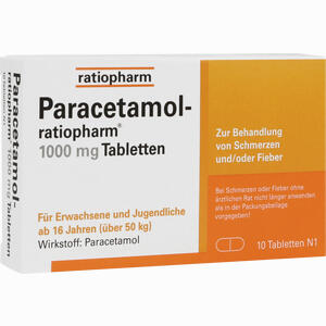 Paracetamol- Ratiopharm 1000 Mg Tabletten  10 Stück - ab 1,80 €