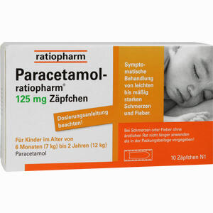 Paracetamol- Ratiopharm 125mg Zäpfchen Säuglingszäpfchen 10 Stück Paracetamol- Ratiopharm 125mg Zäpfchen Säuglingszäpfchen 10 Stück