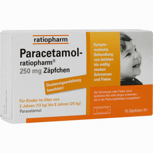Paracetamol- Ratiopharm 250 Mg Zäpfchen 10 Stück