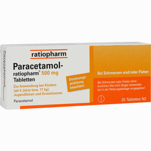 Paracetamol- Ratiopharm 500mg Tabletten  20 Stück