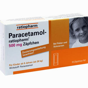Paracetamol- Ratiopharm 500mg Zäpfchen Kinder- Zäpfchen 10 Stück - ab 0,00 €