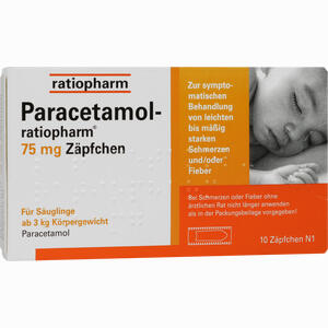 Paracetamol- Ratiopharm 75 Mg Zäpfchen  10 Stück - ab 1,54 €