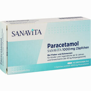 Paracetamol Sanavita 1000 Mg Zäpfchen  10 Stück - ab 0,00 &euro;